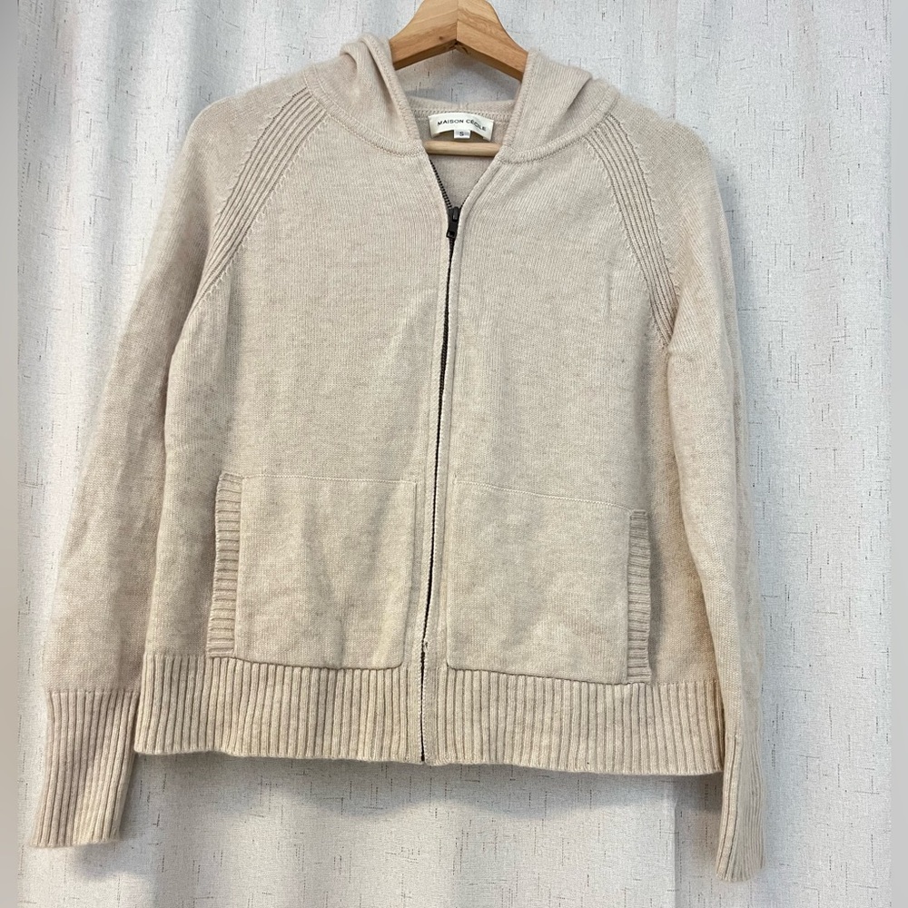 Vintage French Brand Maison Cécile 100%Cashmere Hoodie Extremely Soft and Warm